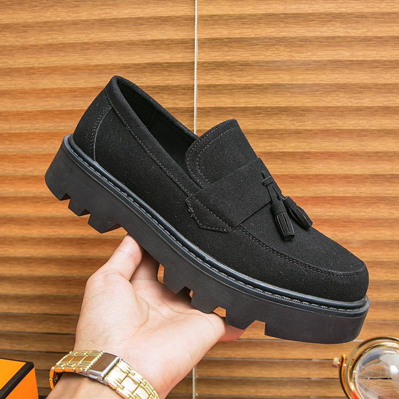 Модные мужские туфли-оксфорды из замши с толстой подошвой, удобные официальные туфли с кисточками, деловые туфли, повседневная мужская обувь, мужская обувь