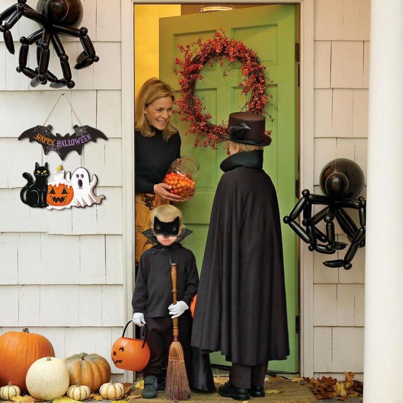 Halloween Wooden Door Sign Hanging Decor Wreath Craft Home Garden Party Decoration