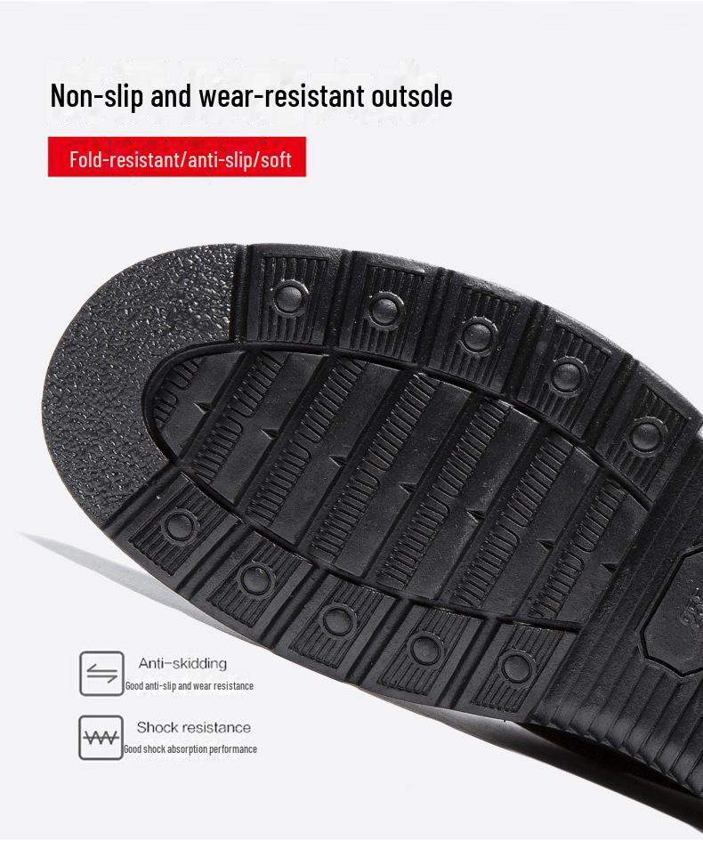 Мужские высокие зимние теплые кожаные ботинки для снега