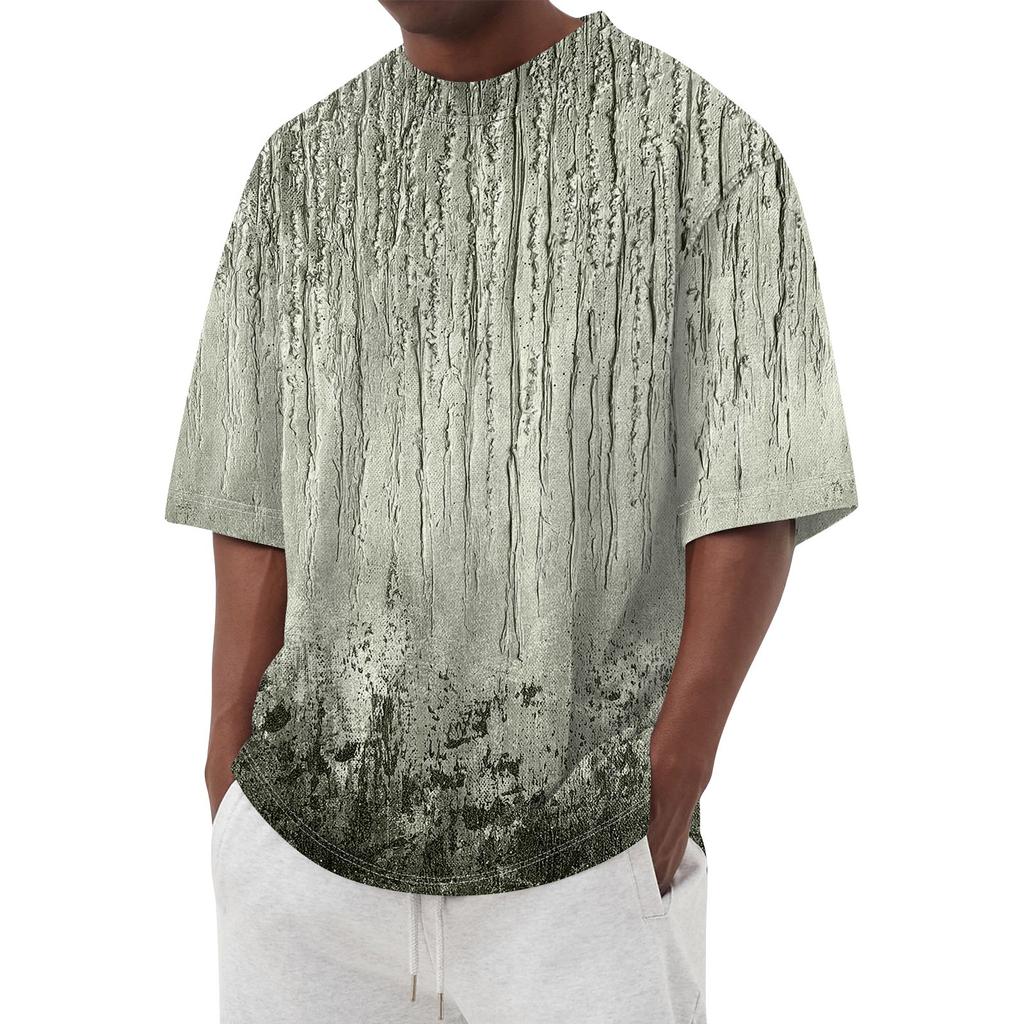 Летняя мужская популярная футболка с круглым вырезом и коротким рукавом с принтом