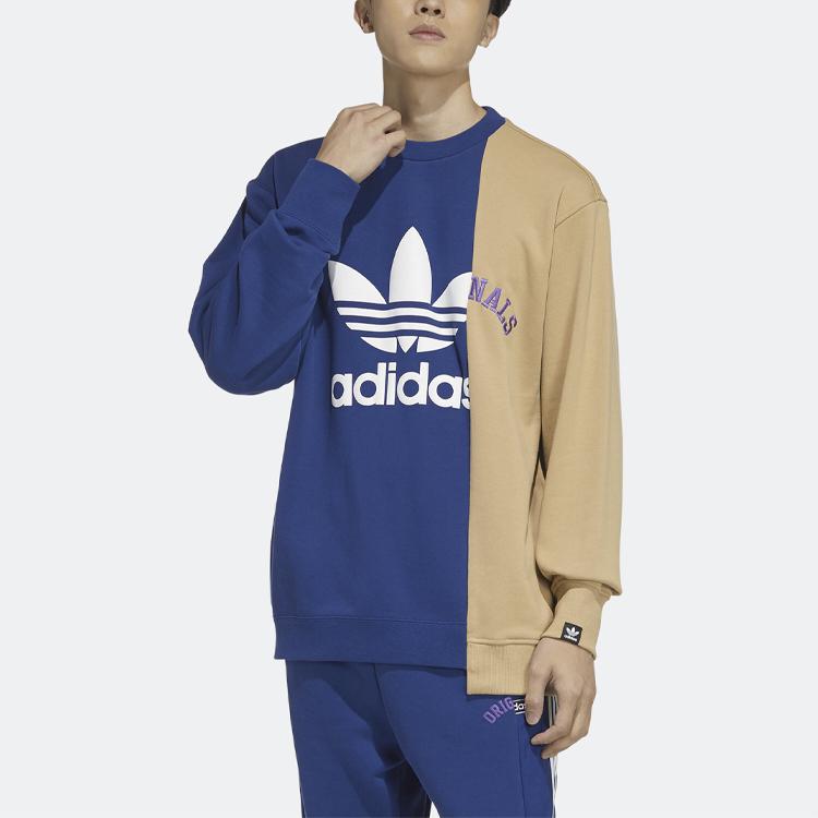 adidas Оригинальный трилистник MR Crewneck с логотипом и принтом, осенняя мужская толстовка Victory-Blue HC0380