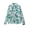 Fall Women's Clothing Loose Long Sleeves Lapel Print Shirt