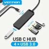 Vention USB C HUB 4 Ports USB Type C To USB 3.0 Multi HUB Splitter for Computer Accessories Type C HUB