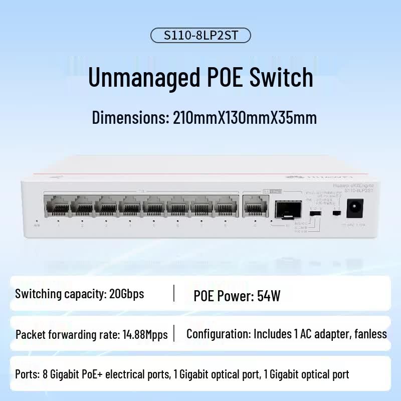 Huawei Kunling S110-8LP2ST 8-Port Gigabit POE Switch