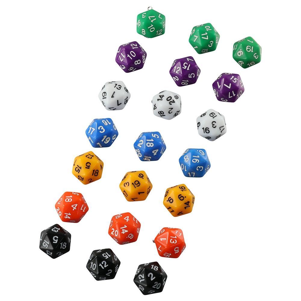 28 Pcs 0.79 inch(20mm) thick Acrylic 3D 20-Sided Faceted Game Polyhedral Dice Charm