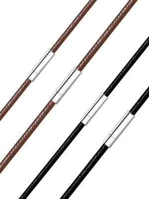 Мужская цепочка Richsteel, ширина 3 мм, длина 50 см, коричневая кожа, вощеный шнурок для кулонов, водонепроницаемая, простой дизайн, унисекс