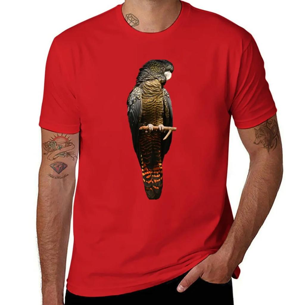 Redtailed Black Cockatoo 2 TShirt anime quickdrying boys animal print Mens clothing 2025 new model