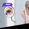 Увеличительное зеркало для макияжа 10x, вращение на 360°, зеркало для ванной с LED-подсветкой, гибкая шея, яркое рассеянное зеркало для макияжа