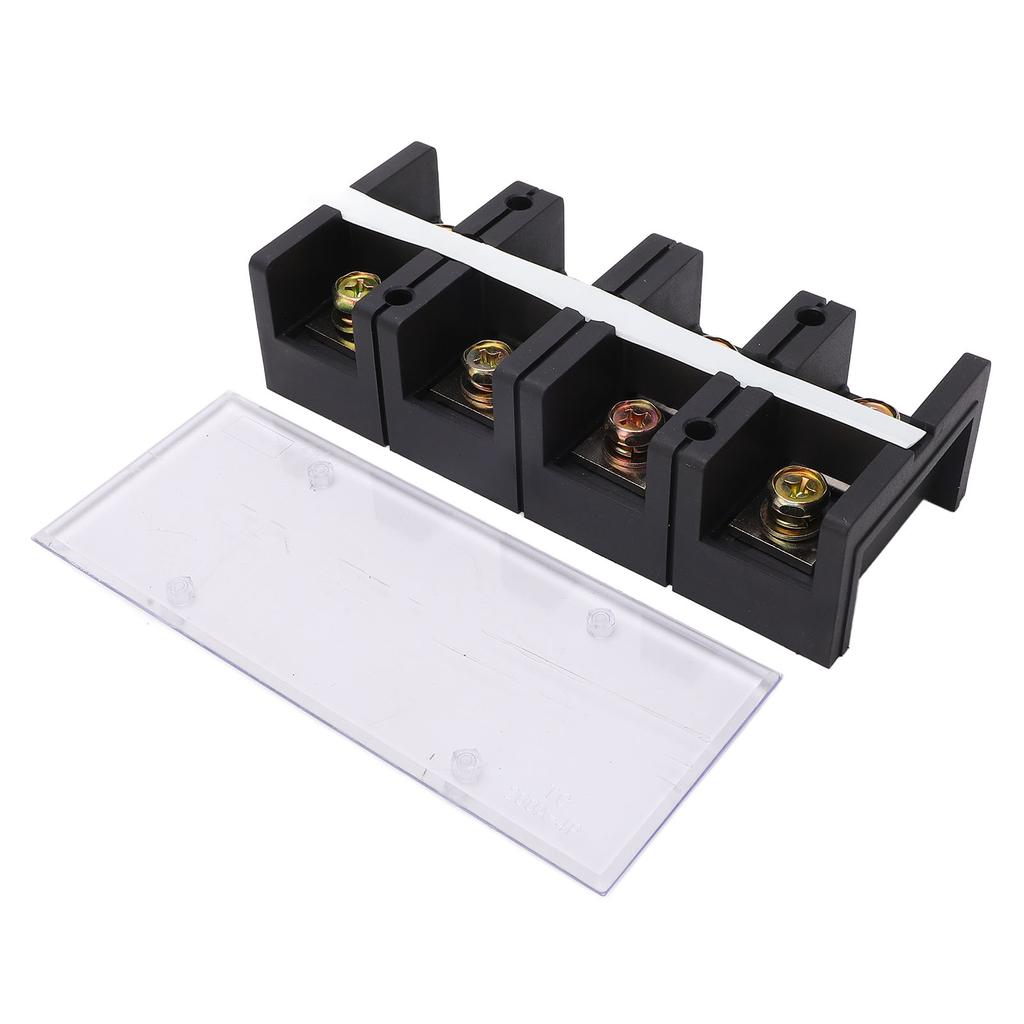 Cable Terminal Strip Dual Rows Fixed High Current Screw Mount Wire Barrier Block with Cover 200A