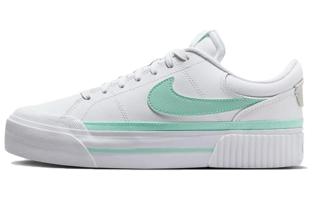 Nike Court Legacy Slip Resistant Cushioning Low top Skateboard Shoes Women's White Green FZ3770-100
