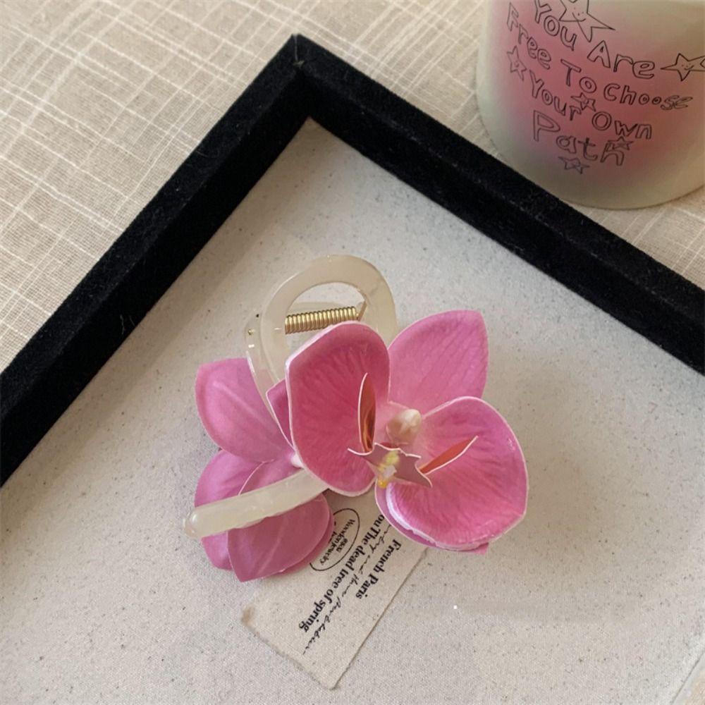 Cloth Flower Hair Claw Bohemia Barrettes Large Shark Clip Creative Orchid Hair Clip  Daily