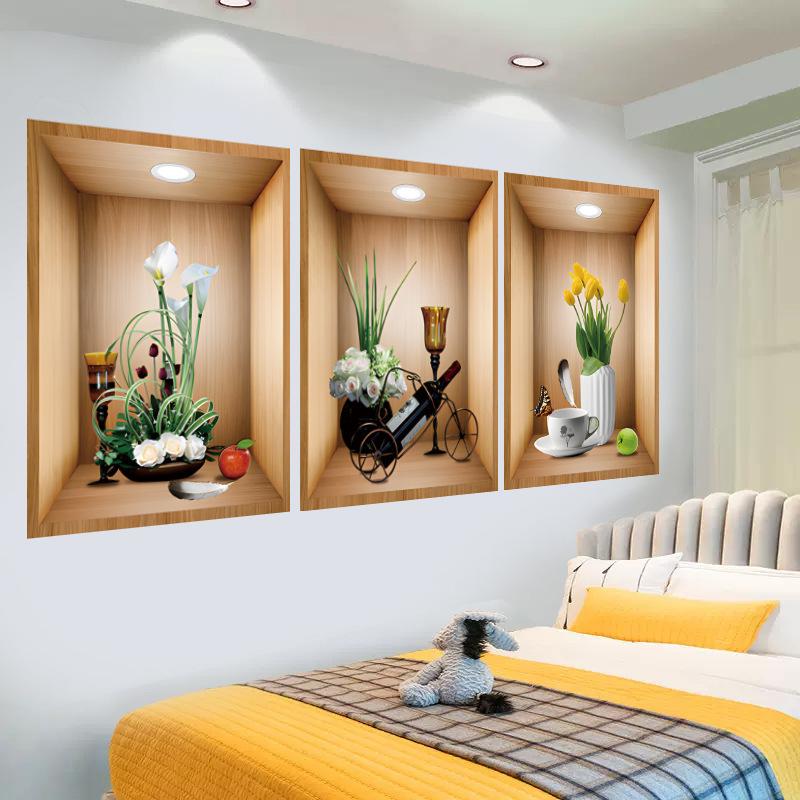 3 шт./набор Наклейки на стену со съемными вазами для комнатных растений для украшения спальни, гостиной, детской комнаты, наклейки на стену