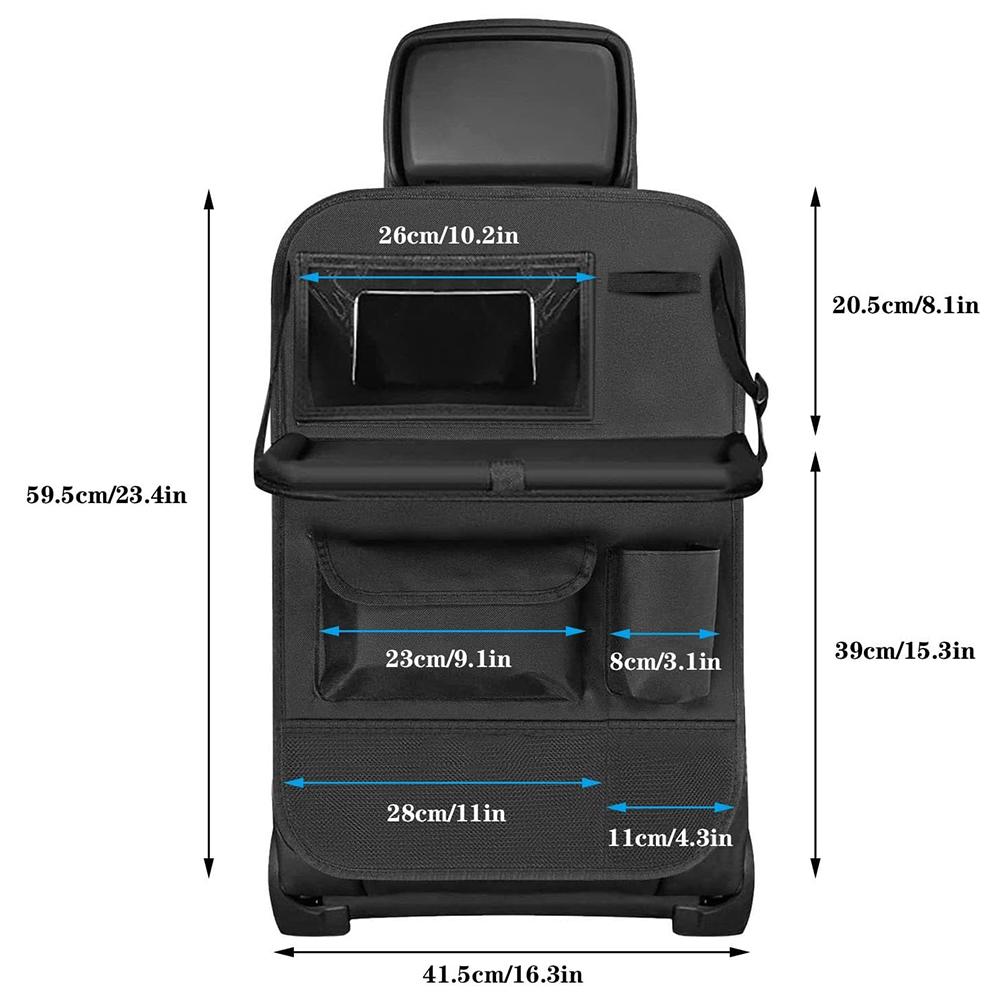Car Backseat Organizer with Table Tray Backseat Car Organizer and storage with Tablet Holder, Kick Mats Back Seat Cover for Kids