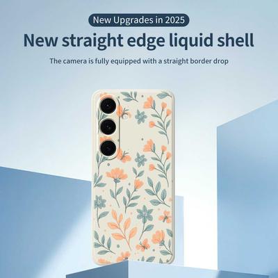 Чехол для Samsung Galaxy S25+ с принтом в виде желтых цветов, с прямыми краями, из ТПУ, задняя крышка телефона
