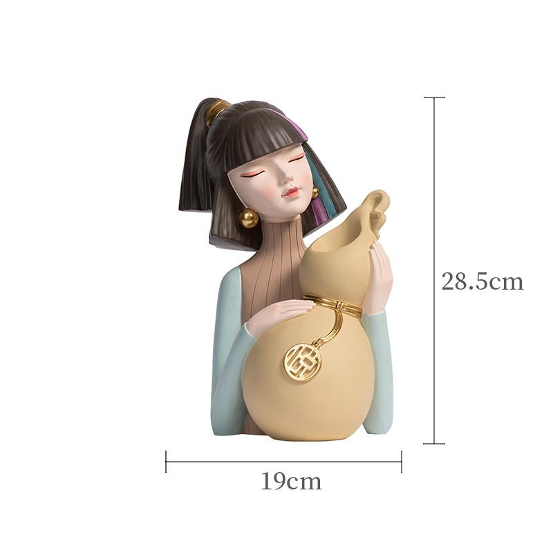 Творческая современная ваза для девочек, украшения из смолы, предметы домашнего декора, статуэтка, фигурки для офисного стола, аксессуары для декора, подарок, сад