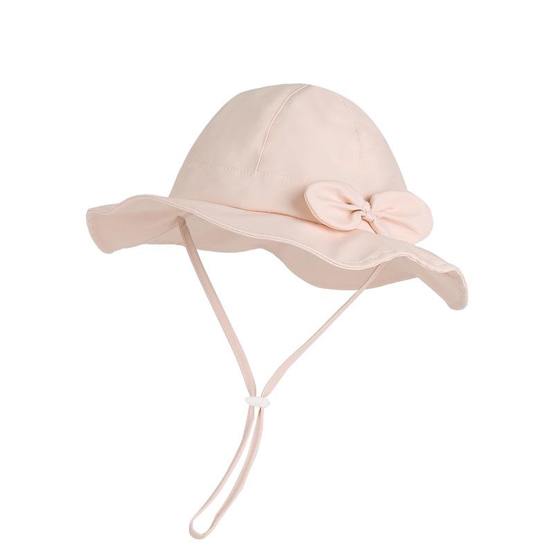 Летняя детская солнцезащитная шляпа милый бант дышащая шестипанельная шляпа-панама шляпа от солнца с большими полями для девочки