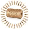 100M Durable Hemp Rope for Crafting Projects Jute Twine for Wedding Party Decor