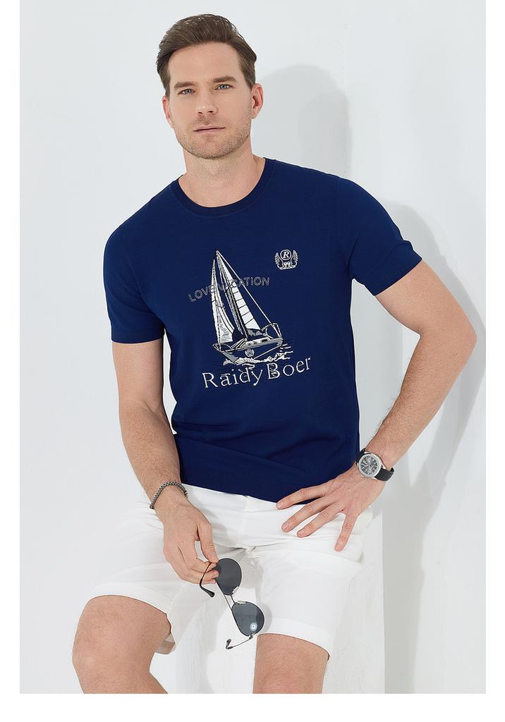 [Elite] 2025 Jacquard Sailing Short-sleeved T-shirt 7008