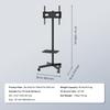 Mobile TV Stand, Mobile TV Cart for 23 to 60 inch TVs, Height Adjustable Portable TV Stand with Wheels, with A Tray for Audio-Visual Devices, Rolling