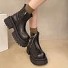 Ботильоны женские на платформе, дизайнерские молнии, туфли на среднем каблуке, новый бренд, зима 2025, модные готические туфли-лодочки, мотоциклетные ботинки Botas De Mujer