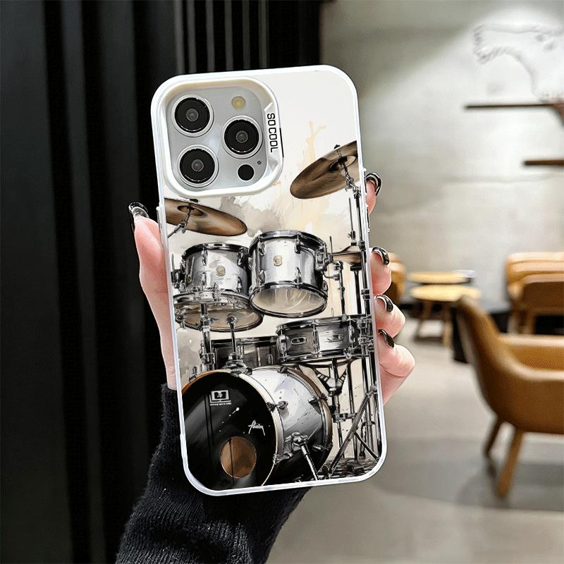 Drum Set Rock Music Shockproof Phone Case for iPhone 17 Air 16 16E 15 Pro Max 14 Plus 13 Mini 12 Back Cover Anti Fall Fundas