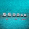 Цвет D с винтовой резьбой 1-4CT, серьги-гвоздики из муассанита для женщин и мужчин, серьги-гвоздики-пасьянсы, 100% S925, сплошное серебро, белое золото, покрытие