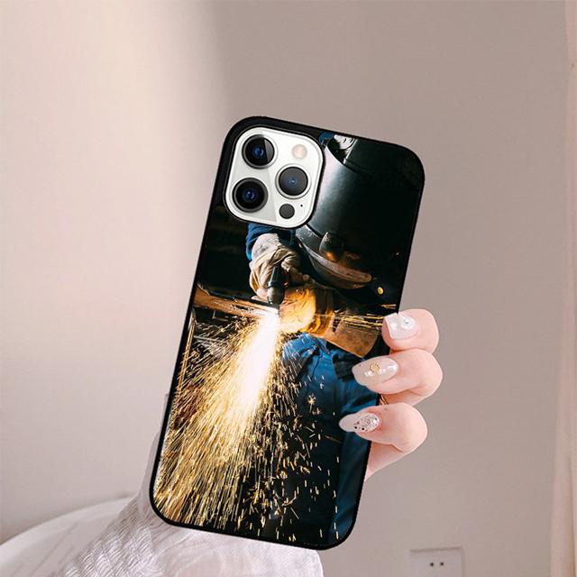 Welder Welding Hot Metal Worker Phone Case For iPhone 17 Air 13 12 14 15 16 Cover For Apple Pro Max Plus SE Coque