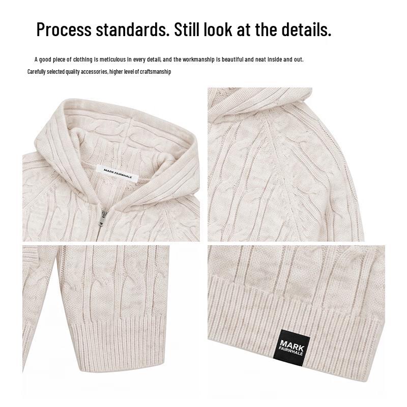 MARK FAIRWHALE American Retro Cable Knit Hooded Cardigan