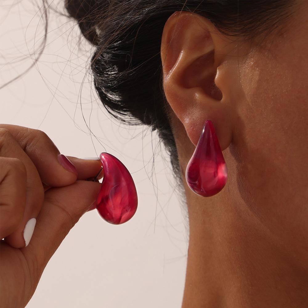 Серьги-капли из титановой стали и смолы, геометрические, модные, индивидуальные, простые, радужные серьги для женщин