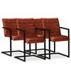 VidaXL Dining Chairs 4 Pcs Brown Genuine Leather