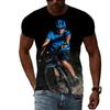 New Trend Summer Fashion Bicycle Men's T-shirt Casual Print T-shirt Hip Hop Personalized Round Neck Short Large Top