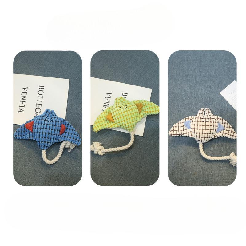 Игрушки для собак Плюшевая игрушка Манта Скат Голосовые игрушки для укуса собаки Прочные игрушки для прорезывания зубов для собак