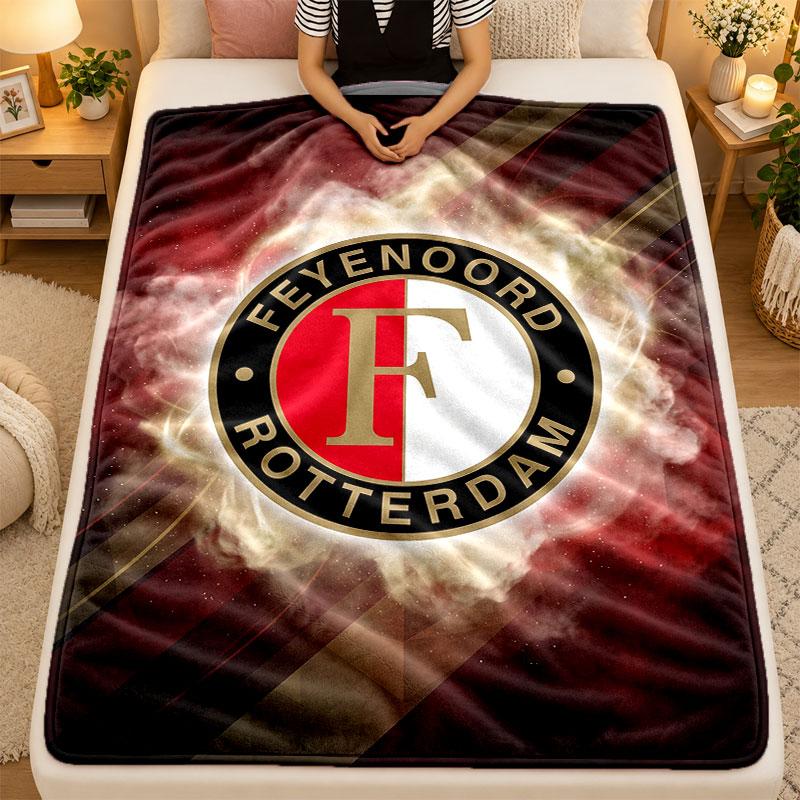 Flannel BlanketFeyenoord Warm Soft Throw Blanket for Indoor Sofa Bed Living Room Use