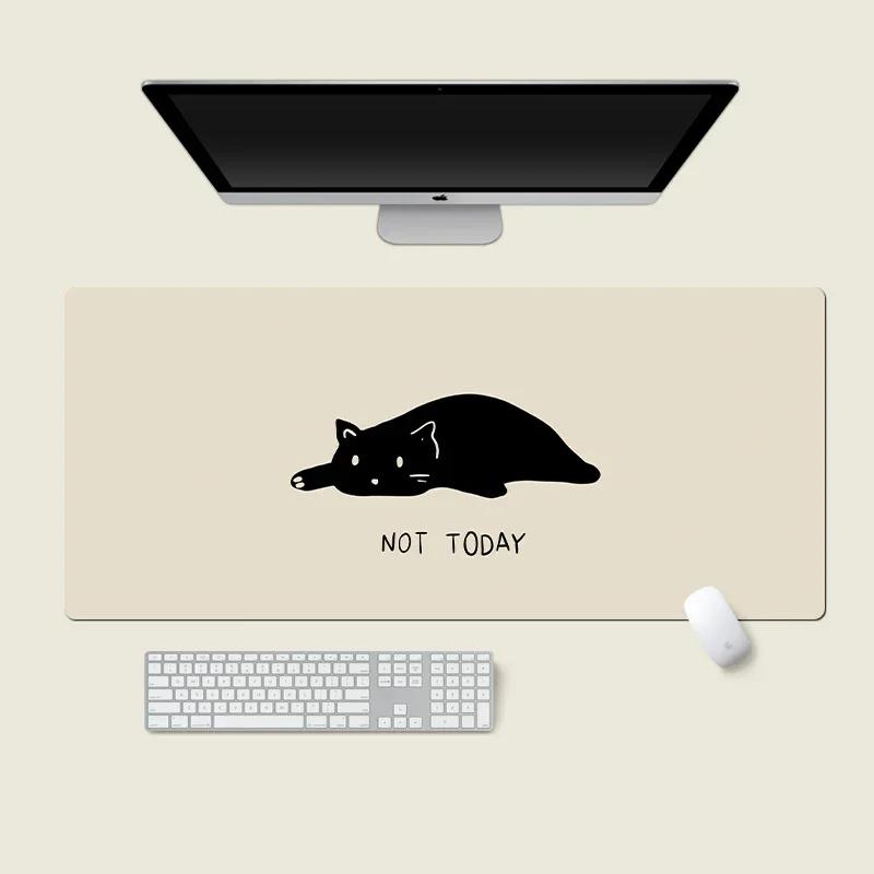 Cute Black Cat Mouse Pad Girl Large Computer Office Game Table Mats XXL Rubber PC Keyboard Mousepad Anti-slip Long Desk Pads