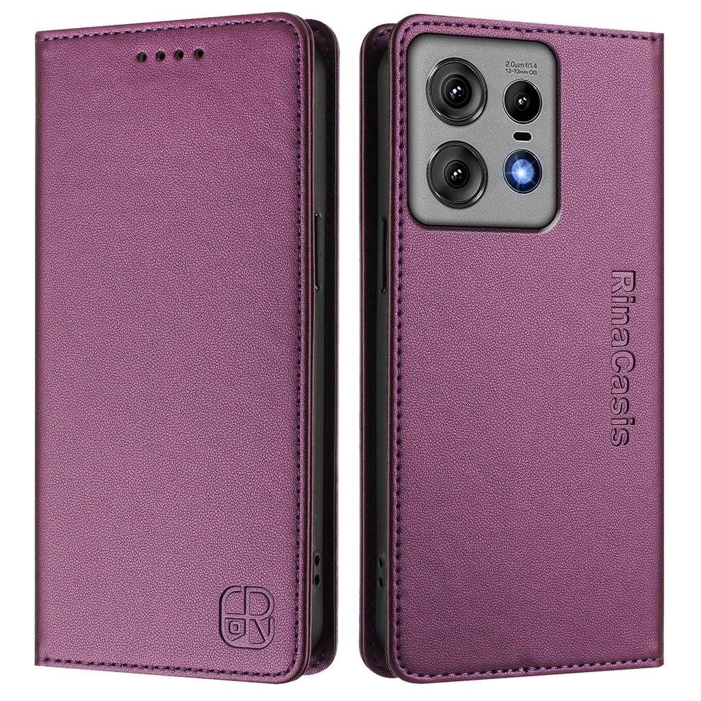 Кожаный чехол для Motorola Edge 50 Pro 5G RINACASIS RC01 Чехол для телефона с RFID-блокировкой, кошельком и подставкой