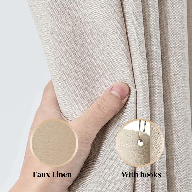 Роскошные водонепроницаемые льняные шторки для душа Современный стиль Занавеска для ванной с крючками Однотонная плотная ткань Разделительная занавеска для ванной