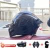 Full Face Motorcycle Helmet With Rear Wing Bluetooth Headset Men All Season Electric Bike Motorbike Riding Safety Gear