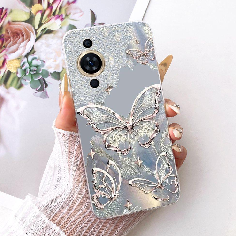 Прозрачный чехол для Huawei Nova 11 Pro Чехол Эстетичный Роскошный Милый Модный Цветы Смешной Расписной Корпус для Huawei GOA-AL80 GOA-LX9