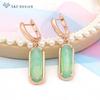 Classic Elegant Oval Egg Shape Cubic Zirconia Drop Earrings For Women Girl Wedding Party Fashion Jewelry Rose Gold Color Eardrop