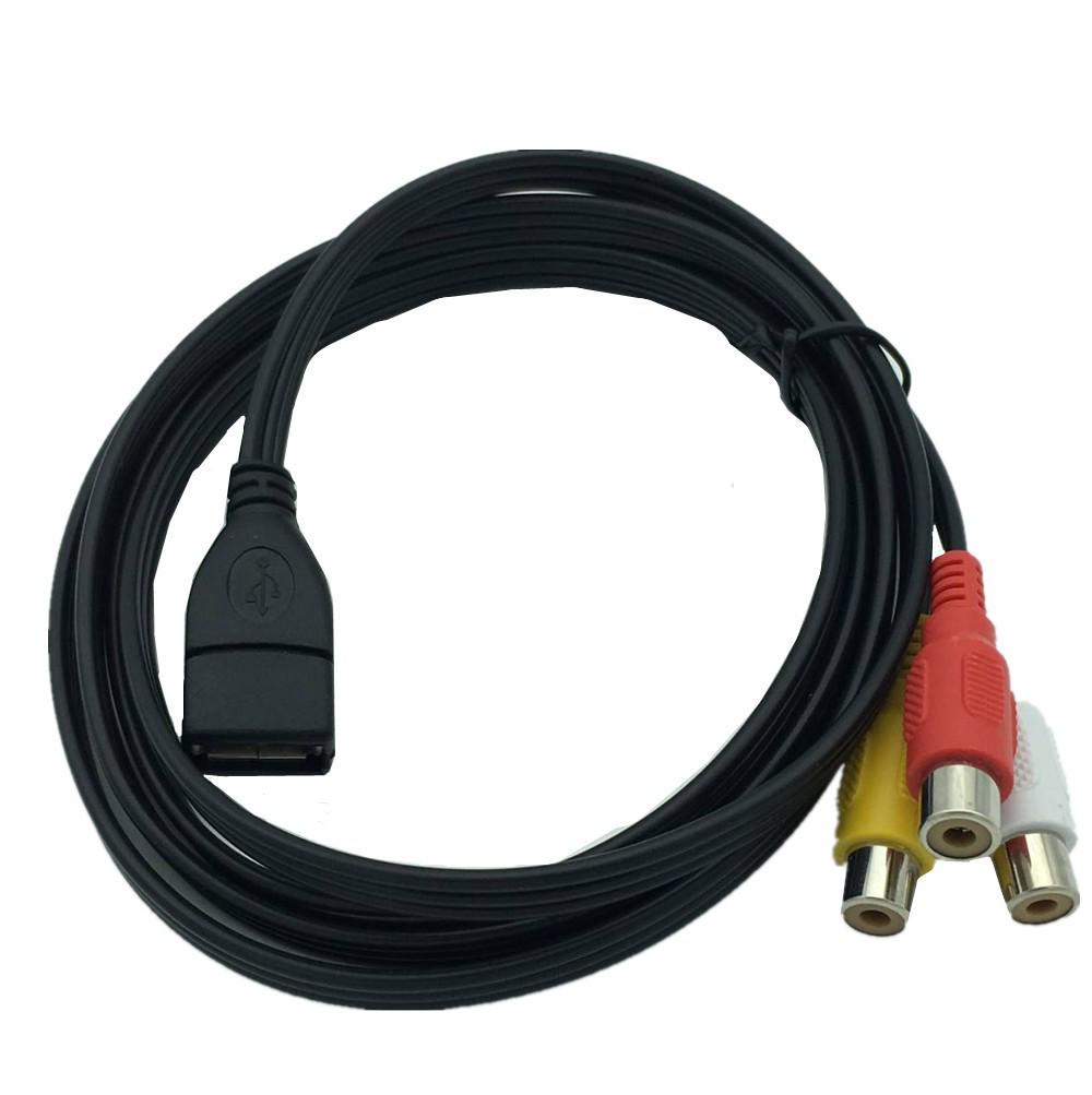 Аудио- и видеокабель USB-3RCA, удлинительный кабель USB2.0 3-в-1 AV