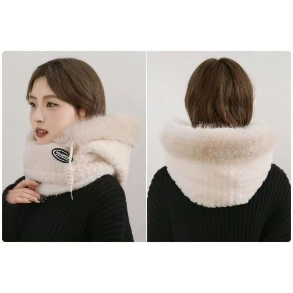 Windproof Hat for Women, Autumn and Winter Cycling, Keeping Warm and Ear Protecting. Outdoor One-piece Hood, Plush Scarf Mask