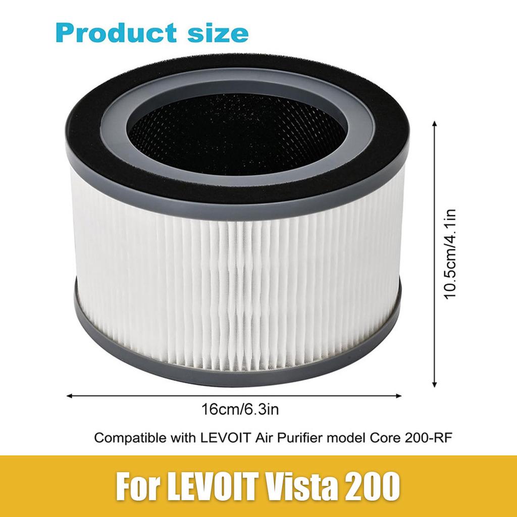 Сменный фильтр для очистителя воздуха LEVOIT Vista 200 | 3-в-1 H13 True HEPA+Угольный Улавливает 99,97% Загрязнителей, Аллергенов, Запахов