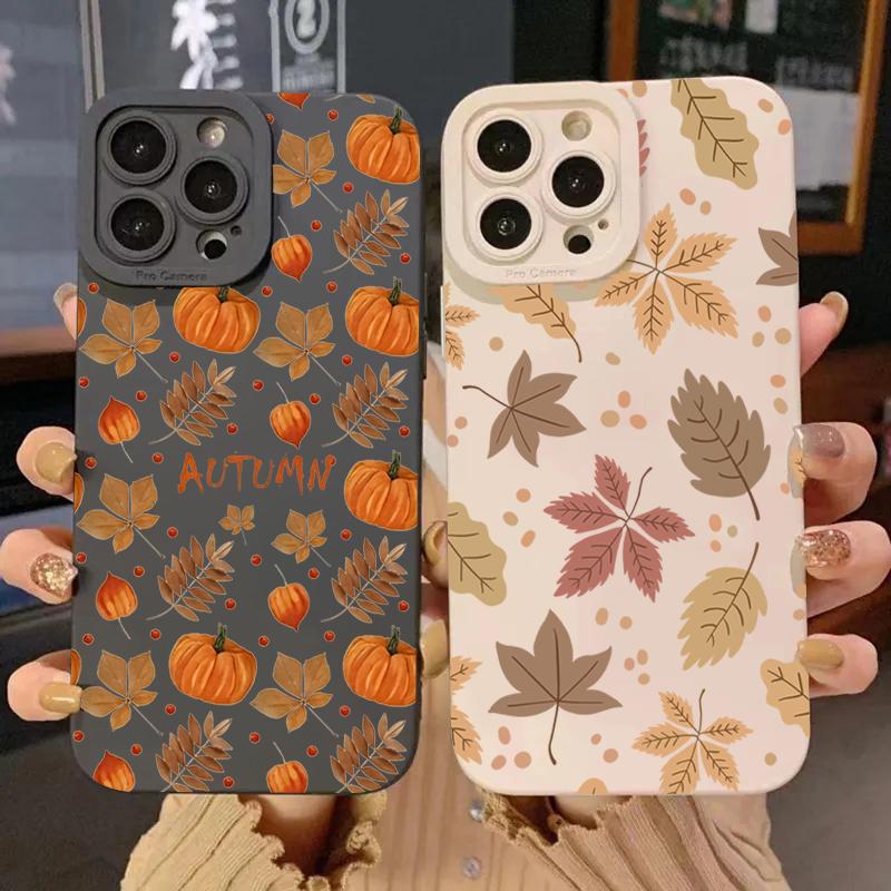 Чехол для телефона с узором в виде ретро-кленового листа для iPhone 16 Pro Max 15 14 13 12 11 7 8 Plus 16E XR X XS SE, противоударный, мягкий, силиконовый чехол