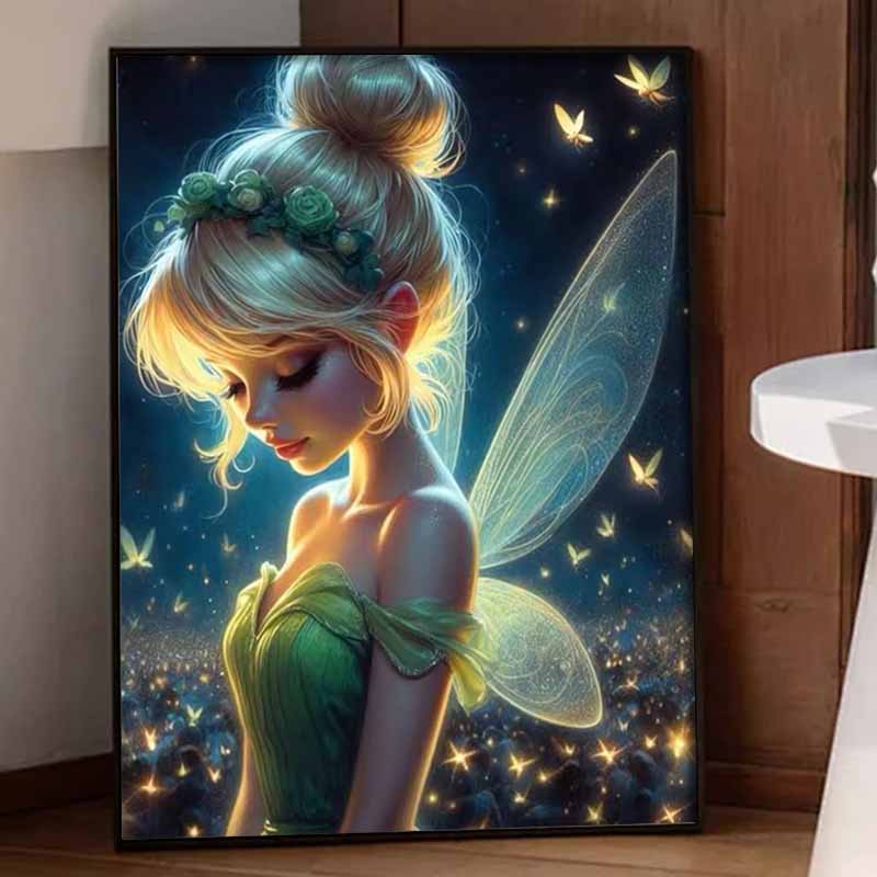 Disney Алмазная живопись 5D круглый бриллиант полный бриллиантов DIY ручной работы наклейки, фея Тинкербелл домашний декор картины