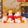 Cute Fortune Cat Ornament Mascot Traditional Mini New Year Cat Figurines Lucky Cartoon Simulation Cat Model Home New Year Decor
