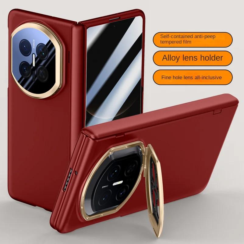 With Privacy Tempered Glass Film Full Protective case For Huawei Mate X7 mate x7 Spring Hinge Holder Camera protect Cover