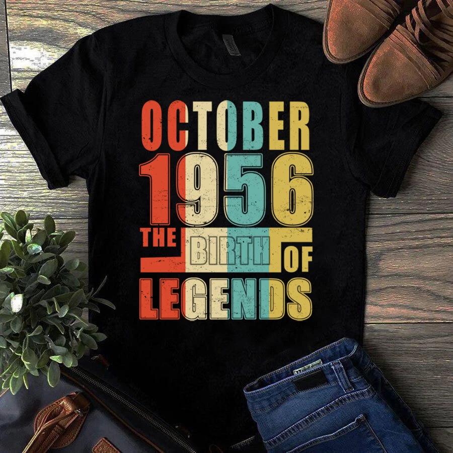 October 1956 The Birth Of Legends Vintage Unisex Men's and Women's T-shirts