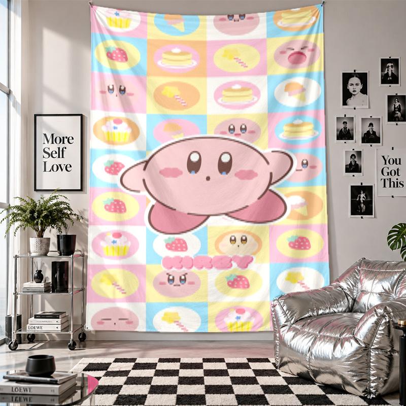 Wall TapestryKirby Art Hanging Cloth Decorative Background Cover for Room Decoration