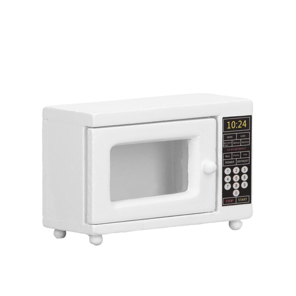 Mini Microwave Oven Model 1:12 Simulation Life Scene Vivid Delicate Miniature Doll House Decoration