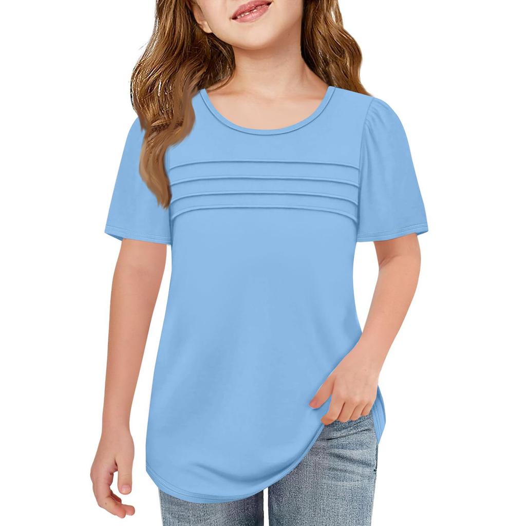 Детские футболки с короткими рукавами и круглым воротником, футболка для отдыха на лето